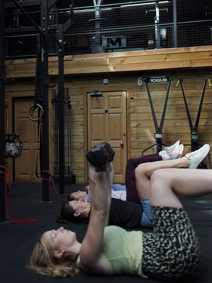 Buggy Fit at Motion Surbiton, floor press with the buggies alongside